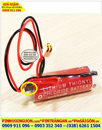 Maxell ER18/50 (Zắc nâu), Pin nuôi nguồn PLC Maxell ER18/50 lithium 3.6v 3650mAh chính hãng /Xuất xứ Nhật